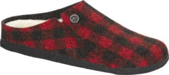 Birkenstock Children's Zermatt Shearling -Footwear Shop birkenstock childrens zermatt shearling plaid red natural 1017798 36079.1638374327