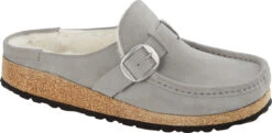 Birkenstock Women's Buckley Shearling -Footwear Shop birkenstock womens buckley shearling stone coin natural suede 1023368 58617.1668104467