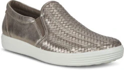 ECCO Women's Soft 7 Woven II Slip-On -Footwear Shop ecco womens soft 7 woven 2 slip on stone metallic 47011351147 37769.1702004511