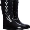 Hunter Women's Original Short Refined Quilted Gloss Rain Boot -Footwear Shop hunter womens original short refined quilted gloss black wfs1029rgl blk 56859.1536984076.600.600
