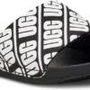 UGG Kids Beach Slide -Footwear Shop ugg childrens kids beach slide black white 1107981k bwht 31799.1646252846